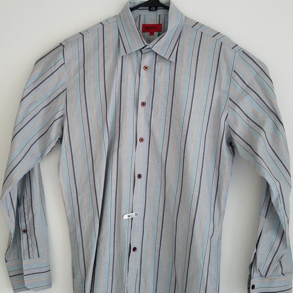 Hugo Boss Men's Shirt Sz XL Button Up/Down Striped